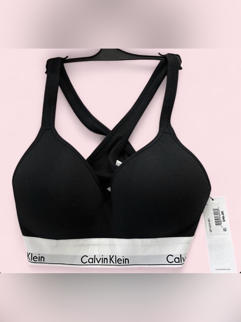 Calvin Klein Black Bralette with White Logo Band